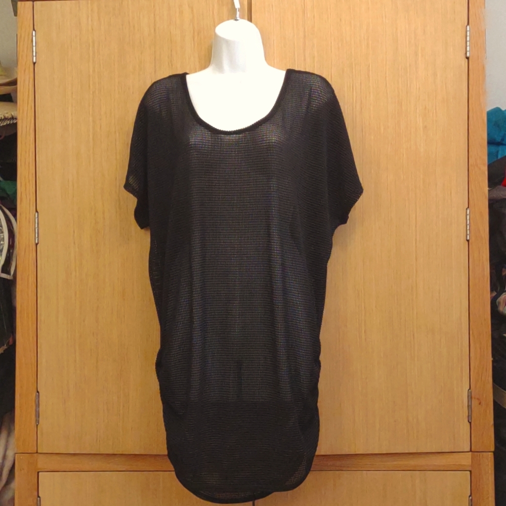 Black Mesh Swimsuit Cover Up SZ L By Jordan Taylor